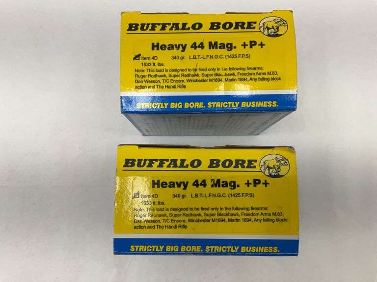 Buffalo Bore Heavy 44 Mag +P Centerfire Cartridges - 2 Boxes image