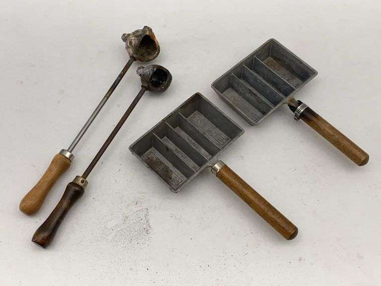 Lot of Two Lead Ladles and Two Ingot Molds image