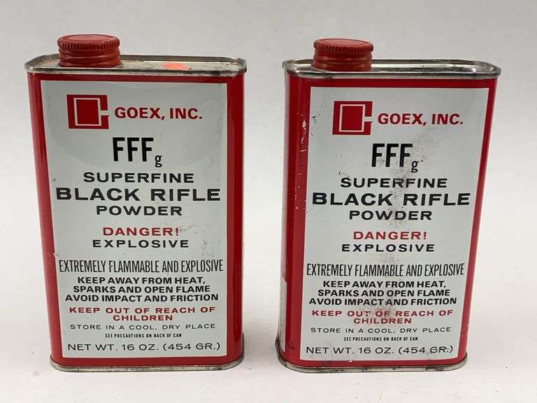 Two Goex FFFg Superfine Black Rifle Powder Cans - 16oz image