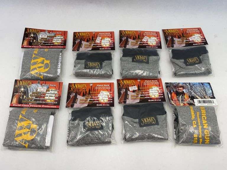 Lot of 8 Sack-Ups Pistol Sacks, Firearm Storage Bags, Fits up to 10" Pistols image