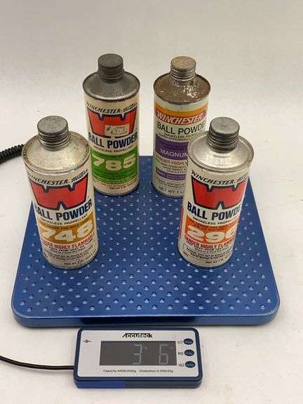 Four Winchester Ball Powder Smokeless Propellant Cans image