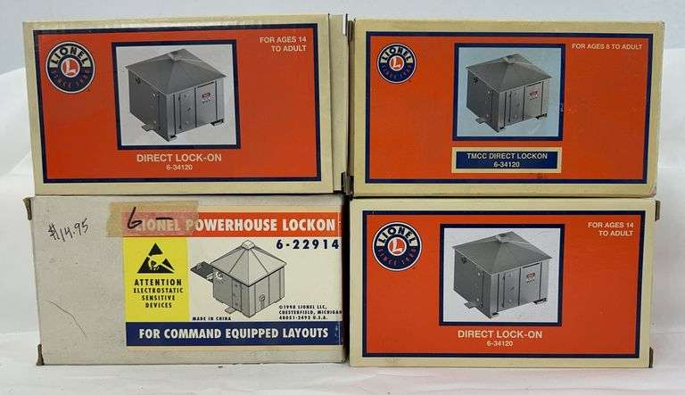 Lionel O Gauge 22914 PowerHouse Lockon three 34120 Direct Lock-on in original boxes image