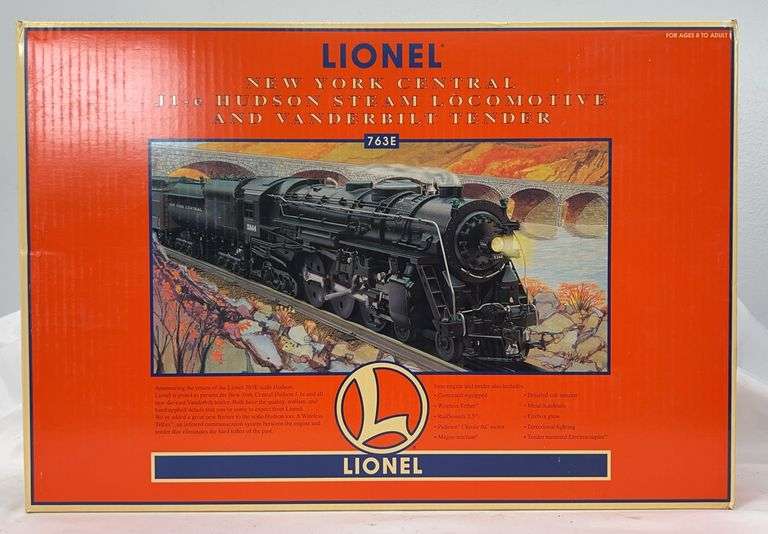 Lionel O Gauge 18056 scale NYC J1-e 763E Hudson w/Vanderbilt CMD RS 2.5 in box image