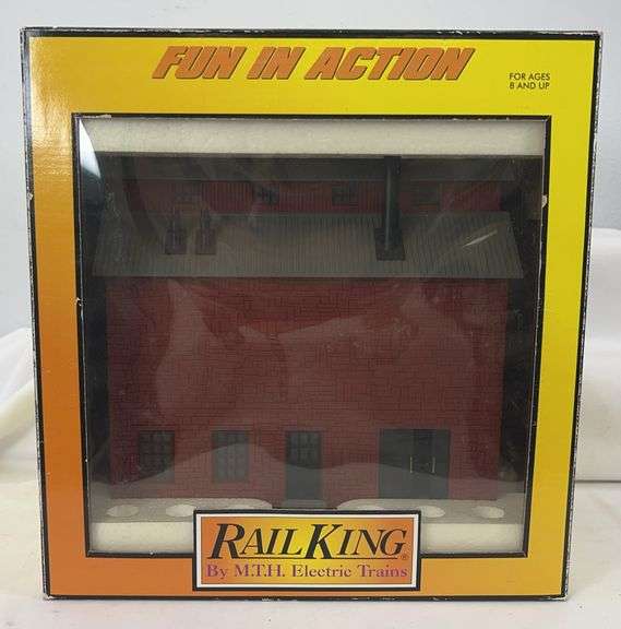 MTH Rail King O Gauge 30-90188 Grainary gray stone w/red oxide roof in box image