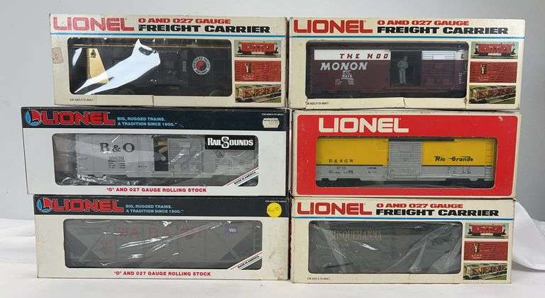 Lionel O Gauge freight trains in original box, 9268, 9739, 9402, 9218, 16639, 19316 image