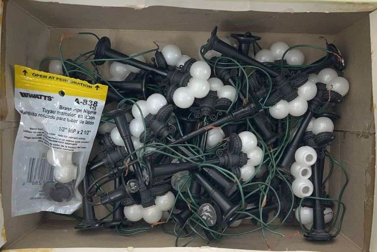 Kurt S. Adler street lights and one modern Lionel O Gauge 2171 gooseneck lamp image