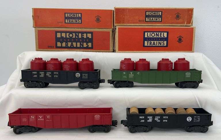 Postwar Lionel O Gauge 2452, 6452, 6462, 6562 in boxes w/barrels canisters image