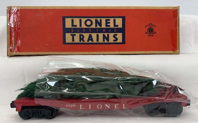 Postwar Lionel O Gauge 6826 Flat Car with Christmas Trees in box image