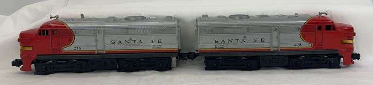 Postwar Lionel O Gauge 218 Santa Fe Alco diesel locomotive A-A units image