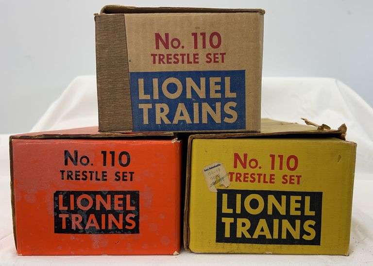 Postwar Lionel O Gauge 110 trestle sets in original boxes w/variations image