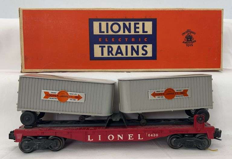 Postwar Lionel O Gauge 6430 Trailer Flat Car in original box image