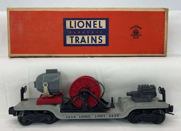 Postwar Lionel O Gauge 3650 searchlight extension car in original box image