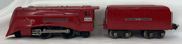 Prewar Lionel O Gauge 264E Red Comet 2-4-2 steam locomotive and tender image