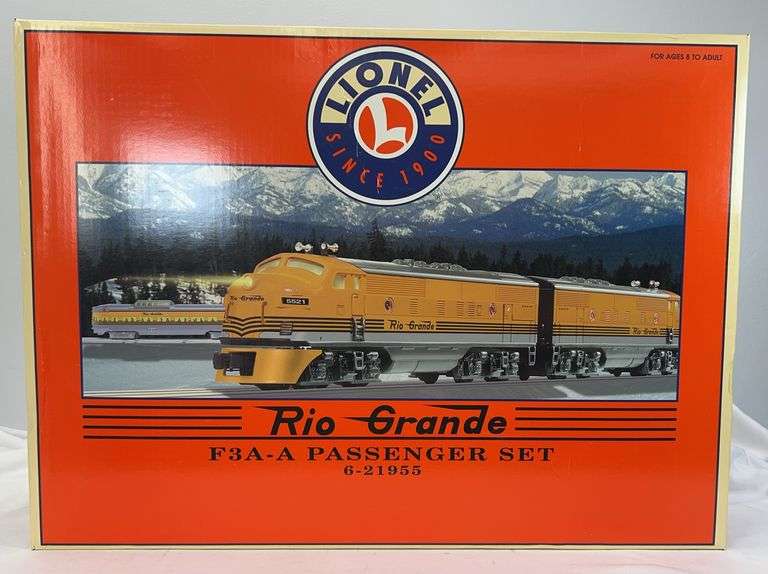 Lionel O Gauge 21955 Rio Grande F3 A-B-A diesel passenger set in box image