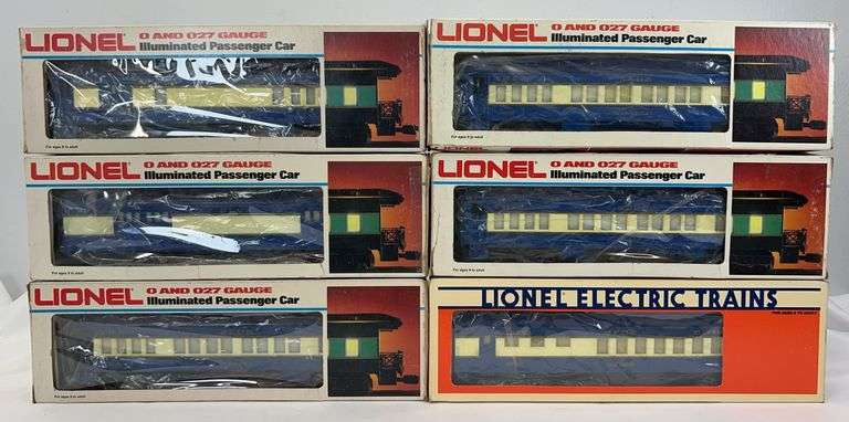 Lionel O Gauge NJC Blue Comet passenger cars 9536-9540 & 19000 in box image