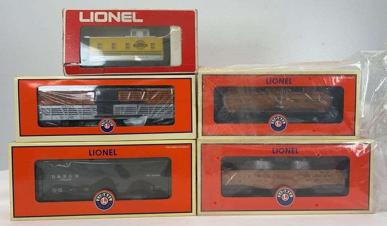 Lionel O Gauge 9166, 26198, 26306, 36736, 81675 mixed freight trains in box image