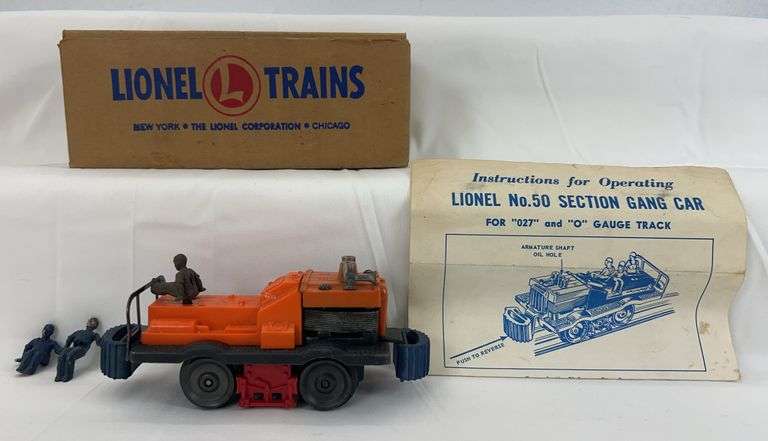 Postwar Lionel No. 50 gang car in original box with instructions image