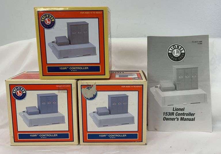 Lionel O Gauge; three 14111, 153IR Controllers in original boxes image