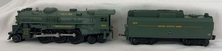 Postwar Lionel O Gauge 2-6-4 steam loco and tender with whistle image