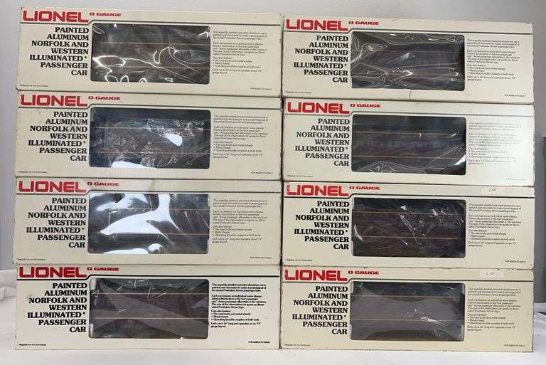 Lionel O Gauge 15" N&W painted alum. pass. cars in box 7203, 9562-9566, 9567 x2 image