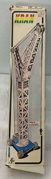 Kovap Nachod tinplate mechanical operating platform tower crane in original box Czech Republic image