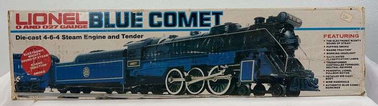 Lionel O Gauge 8801 New Jersey Central 4-6-4 Blue Comet die-cast steam loco and tender in box image