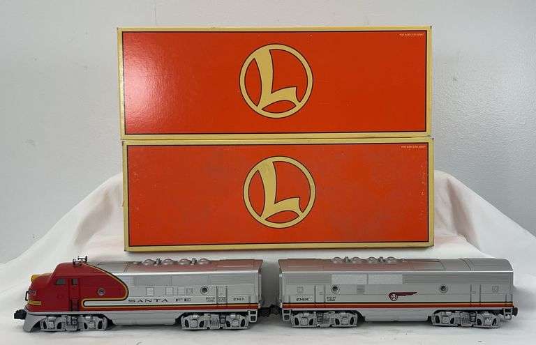 Lionel O Gauge 18130: 18128 powered 18129 dummy 2343 Santa Fe F-3a units in box image