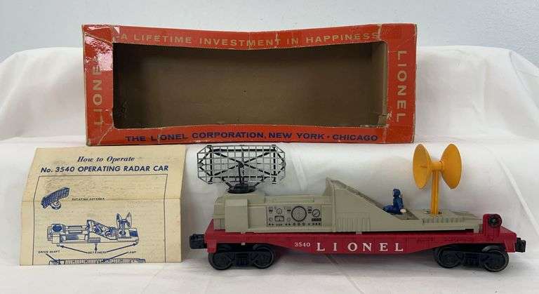 Postwar Lionel O Gauge 3540 operating radar scanning scope car in box with instruc. image