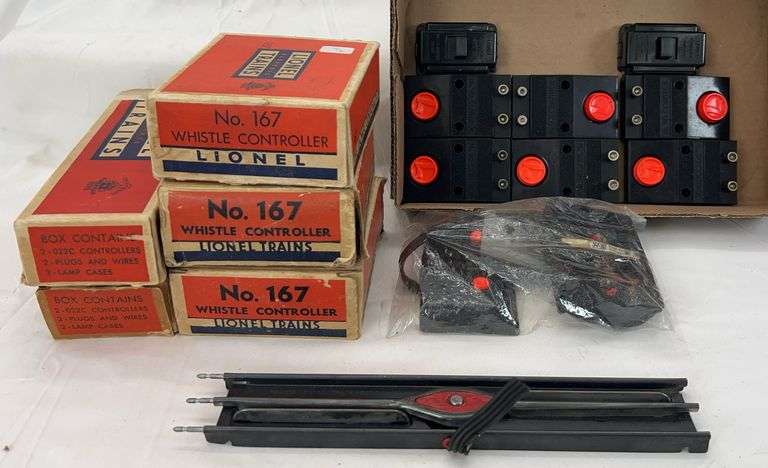 Postwar Lionel O Gauge controllers; 167 x3, 90 x6, 364c x2, O22 x2, RCS x2 some in box image