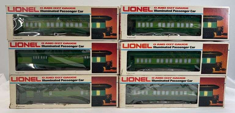 Six Lionel O Gauge Southern Railway pass. cars in box 9530-9534 image