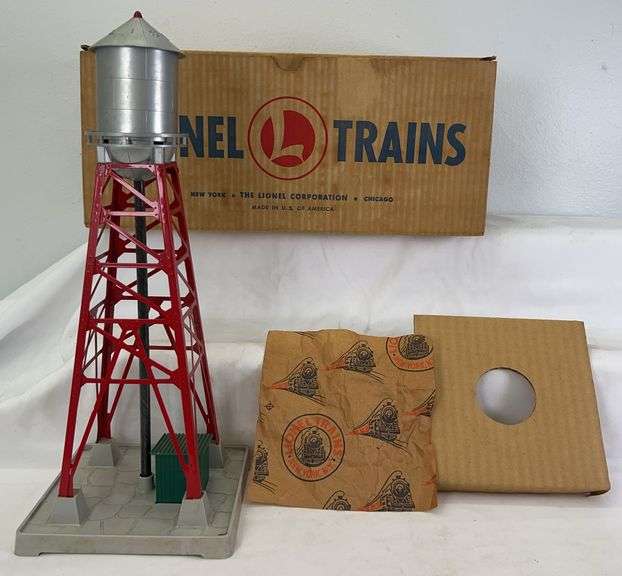 Postwar Lionel O Gauge No. 193 Water Tower with Blinker Light in original box w/insert, wrap image