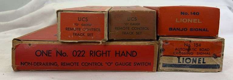 Postwar Lionel O Gauge UCS, UCS, 140, 154, O22 empty original boxes image
