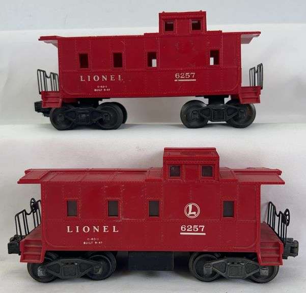Two postwar Lionel O Gauge 6257 caboose variations image