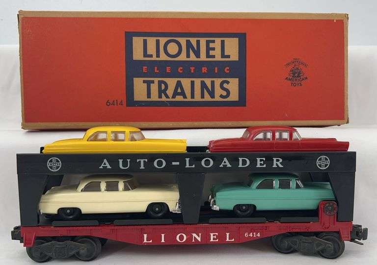 Postwar Lionel O Gauge 6414 Automobile Car in original box with premium autos image