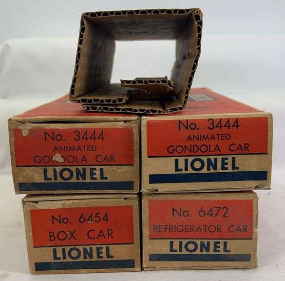 Postwar Lionel O Gauge 6454, 6472, 3444, 3444, freight car insert, empty original boxes image