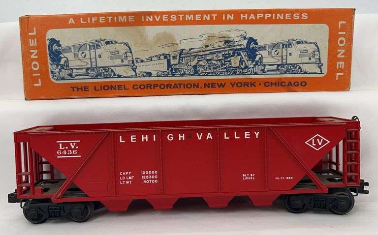 Postwar Lionel O Gauge 6436-110 Hopper Car in original box Lehigh Valley image