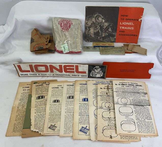 Postwar Lionel O Gauge instructions sheets, inspection slip, display panels and MORE image