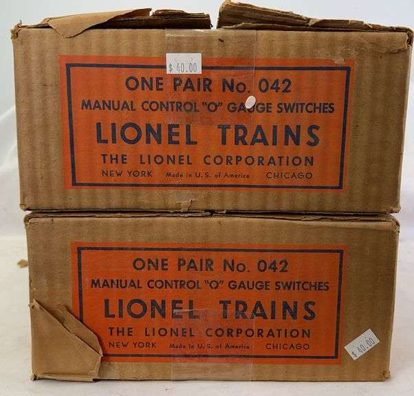 Postwar Lionel O Gauge two pair O42 manual control switches in original boxes with extras image