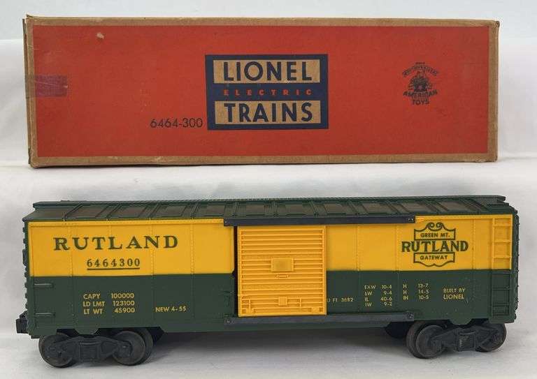 Postwar Lionel O Gauge 6464-300 Rutland box car type IIa in original box image