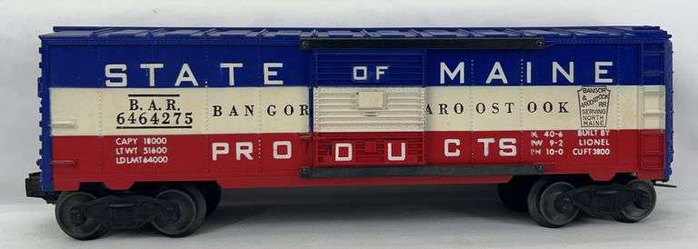 Postwar Lionel O Gauge 6464-275 BAR State of Maine type IIb box car image