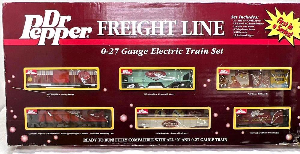 Modern Era K Line O gauge Dr Pepper diesel freight set 7000 in original box