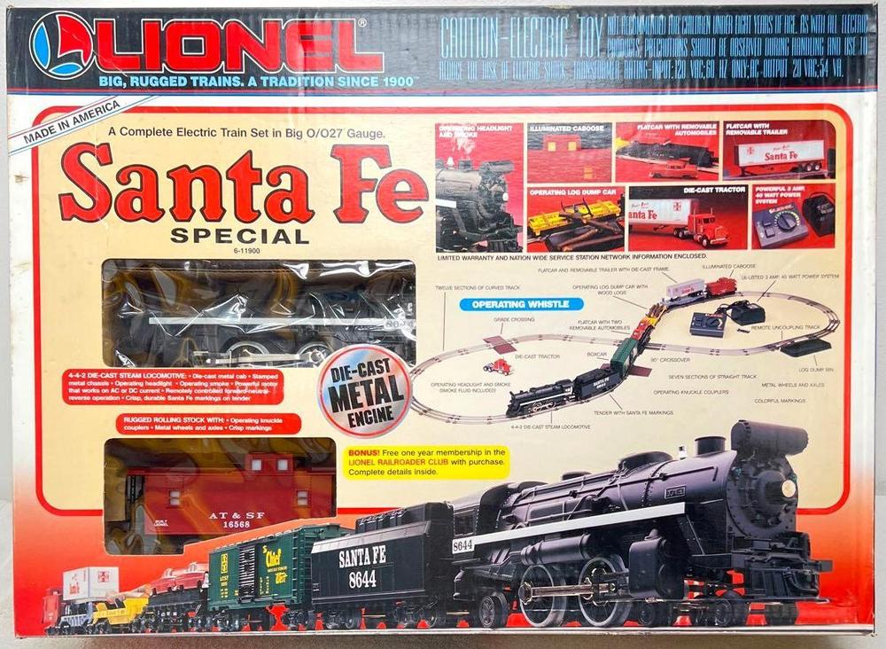 Modern Era Lionel O gauge 11900 Santa Fe Special freight set in original box