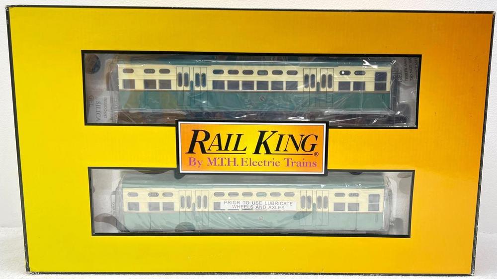 Modern Era MTH Rail King O gauge 20518 Chicago Transit Authority Green ProtoSound 3.0 set in original box