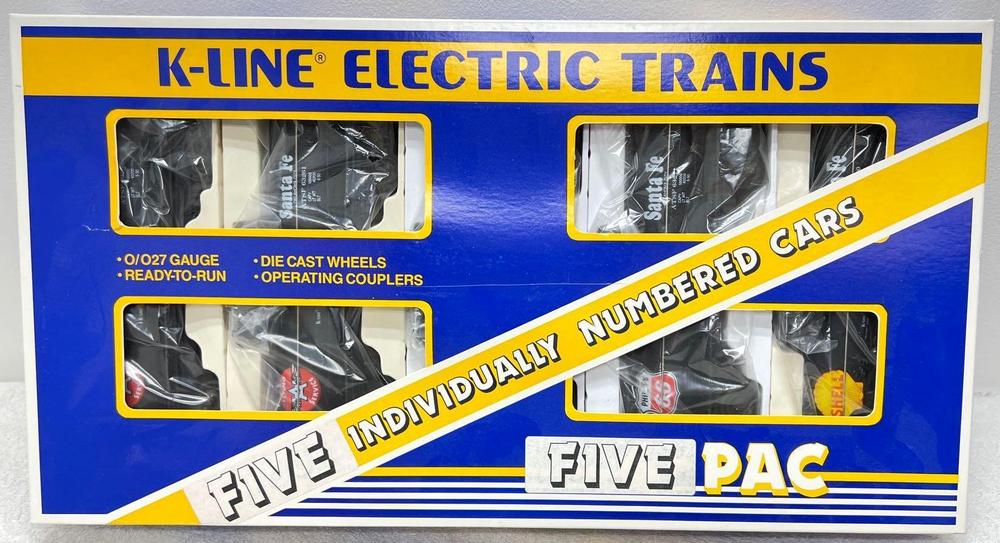 Modern Era K Line O gauge 5 Santa Fe tank car set in original box