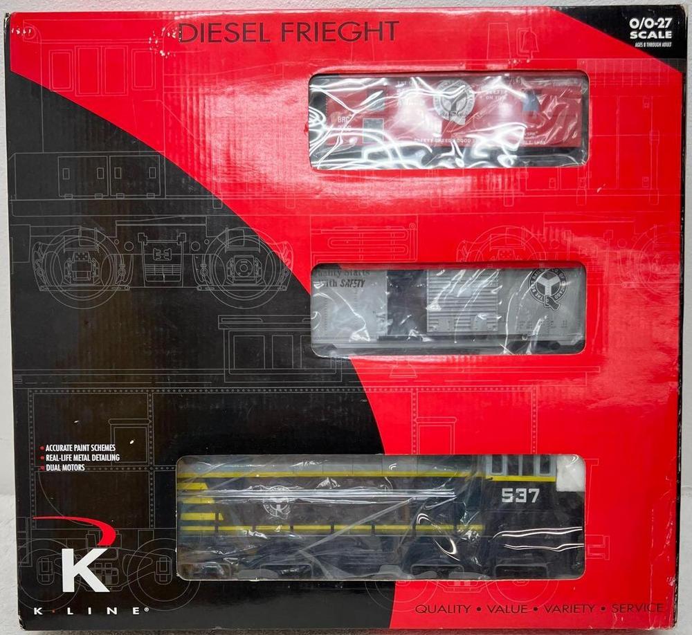 Modern Era K Line O gauge diesel freight set in original box K2299 0537A Belt Railway MP15