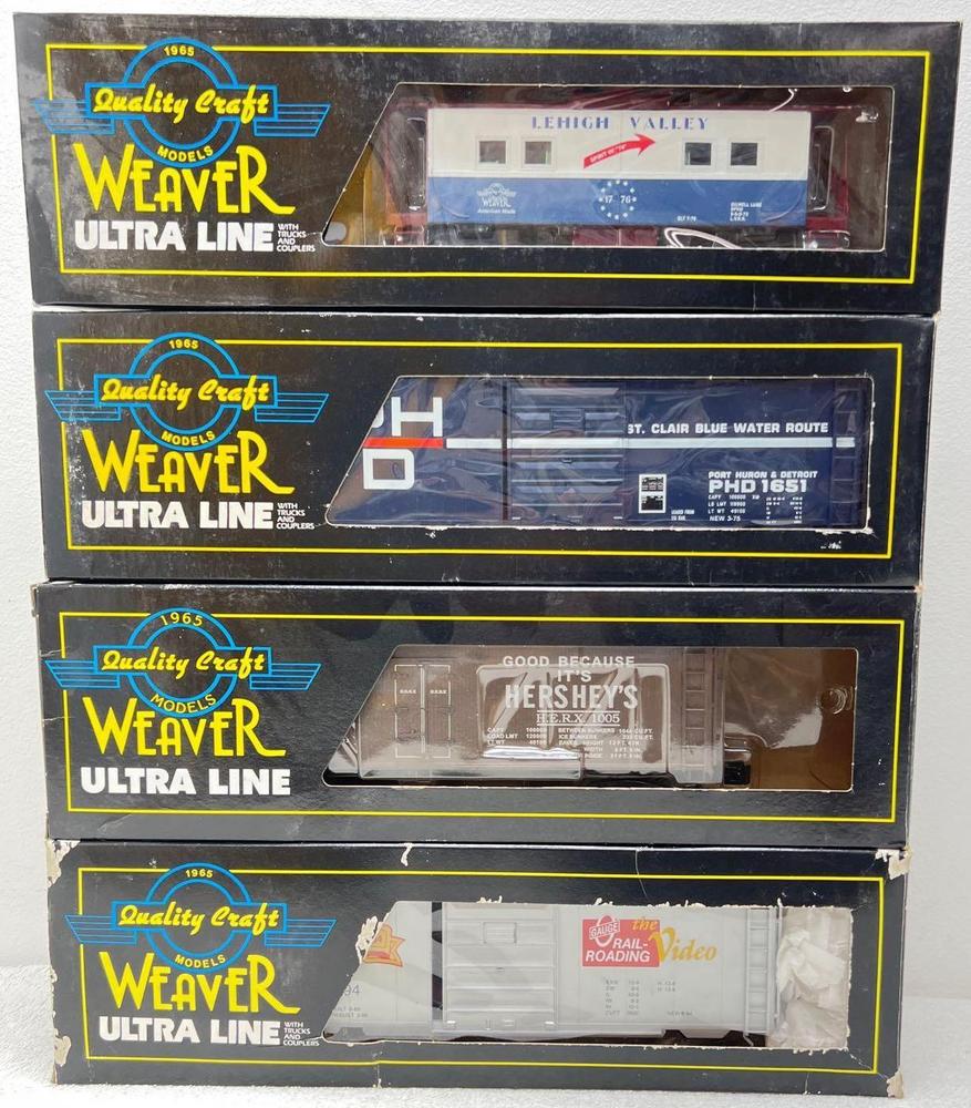 Modern Era Weaver O gauge freight cars in original boxes four trains