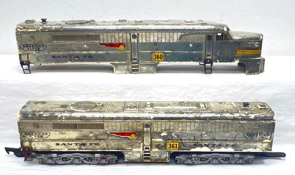 Postwar American Flyer S Gauge 360 361 chrome OB