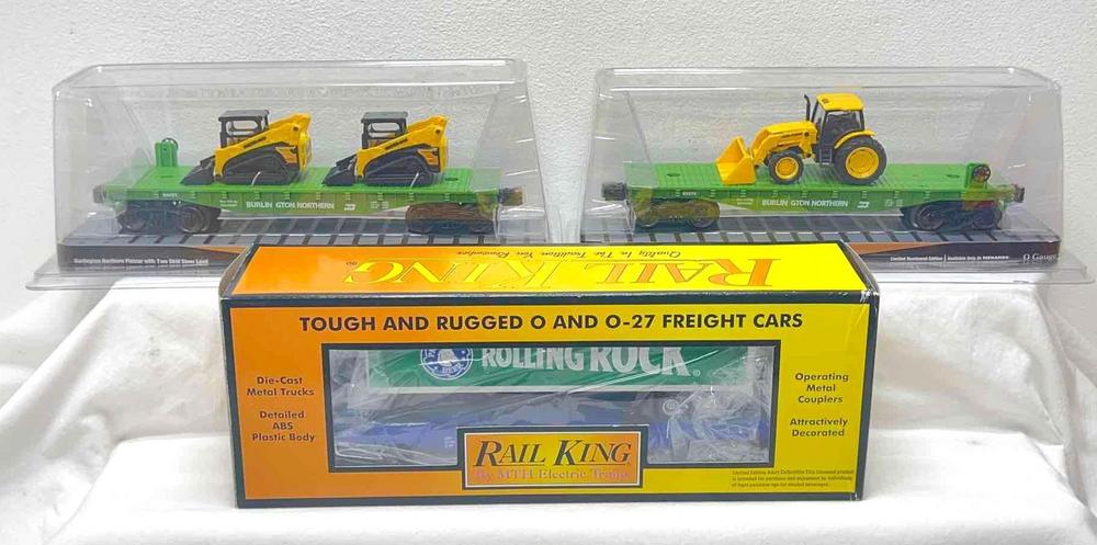 Modern Era MTH RailKing Menards O Gauge Gold Line freight in original boxes