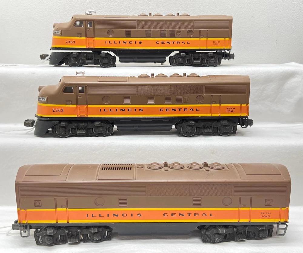 Modern Era Lionel O Gauge 2363P 2363T 2363C Illinois Central F3 diesel ABA units
