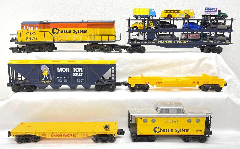 Modern Era Lionel O Gauge 8470 9303 9114 9123 9167 C&O U36B diesel freight